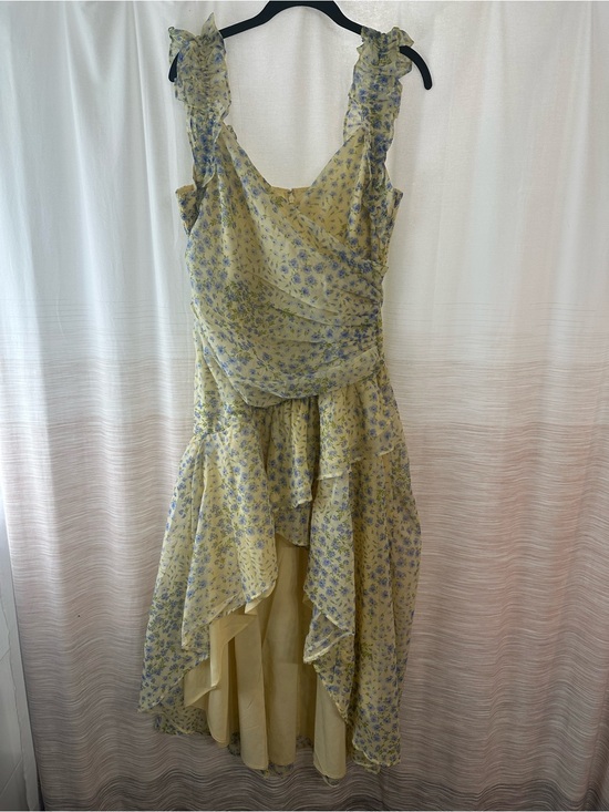 Abercrombie & Fitch Dresses & Skirts - Abercrombie & Fitch Garden Party Yellow Floral Ruffle High-Low Dress Size L